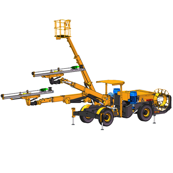 KJ422 Tunnel Jumbo Drilling Rig Climbing Capacity：≦14° Operating Range: 16-95㎡